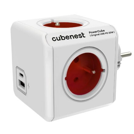 Cubenest PowerCube Original USB A+C PD 20 W czerwona